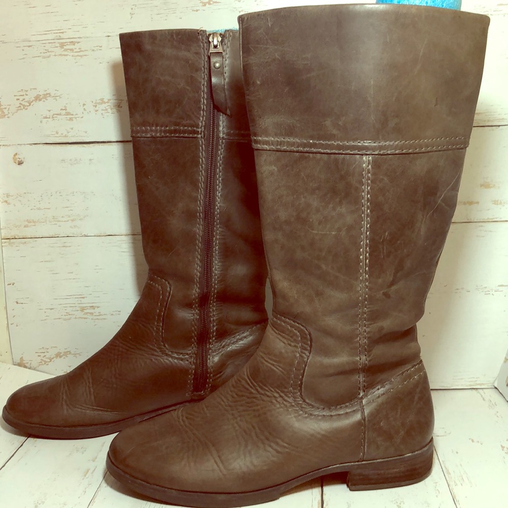 Fossil Distressed Leather Zippered Boot - image 1